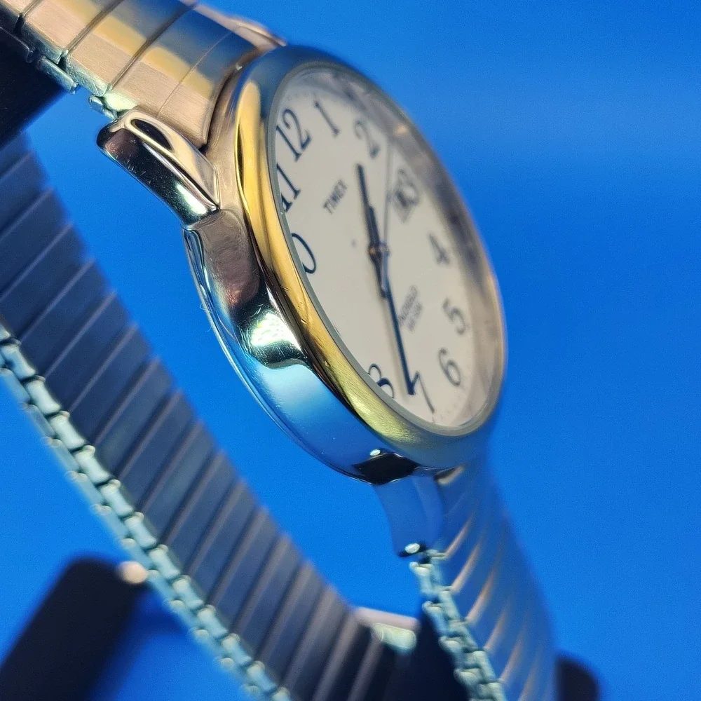 Vintage 2008 Timex‎ Indiglo Easy Reader Date 35mm Two Tone Men's Quartz Watch